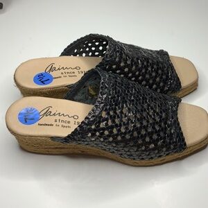 Black Woven Women's Sandals